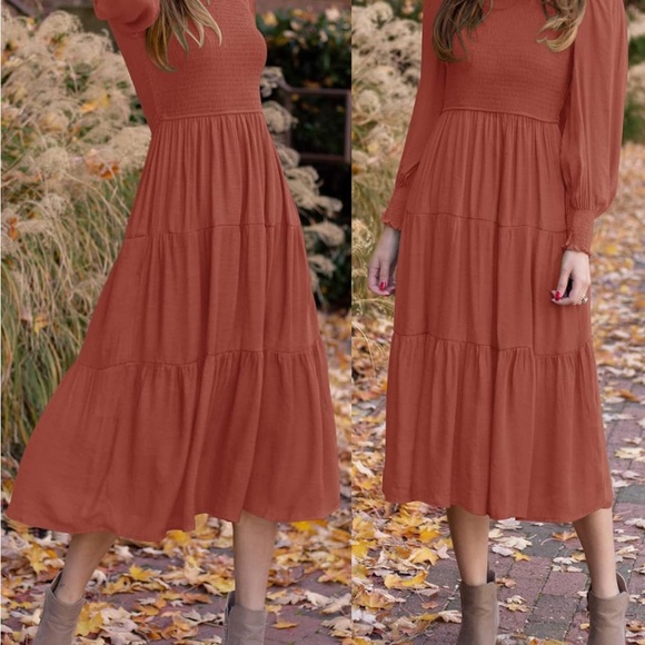 NWT size Small “rust”ZESICA Women's Casual Long Sleeve Crew Neck - Picture 6 of 10